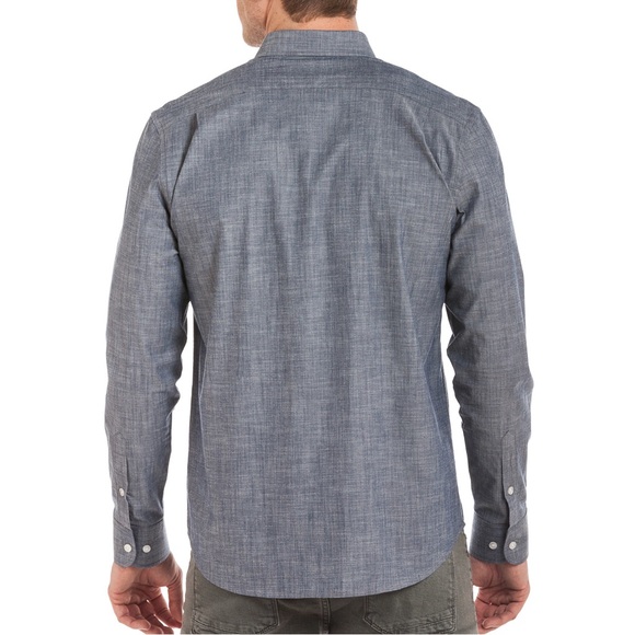 $98 Slate Denim & Co. Dylan Blue Chambray button down shirt M - Picture 2 of 8